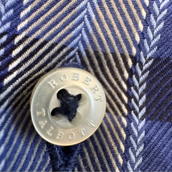 NWOT Robert  Talbott Carmel Blue Plaid 100% COTTON Button Down Casual Shirt Sz M - Picture 11 of 11